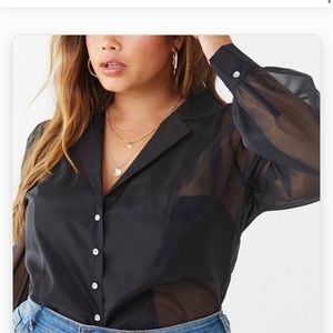 forever 21 Plus Size Sheer Organza Shirt